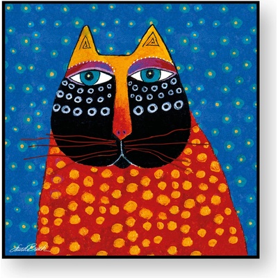 EGAN LAUREL BURCH FANTASTIC FELINES Obrázek "GATTO světle modrá 50 × 50 cm