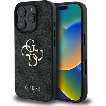 GUESS Калъф Guess 4G с голямо лого за iPhone 16 Pro - черен