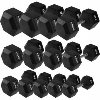 HMS Potažené pogumované jednoruční činky 1 x 18 kg