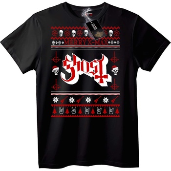 NOONEBRAND Тениска Ghost Весела Коледа - 2XL, Black