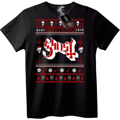 NOONEBRAND Тениска Ghost Весела Коледа - 2XL, Black
