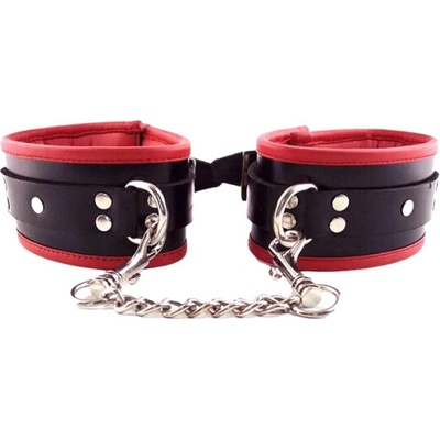LateToBed BDSM Line High Padded Hand Cuffs Black-Red