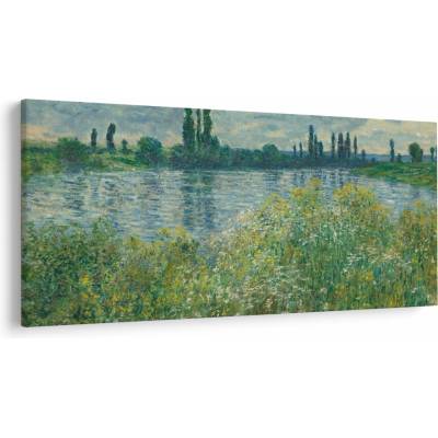 Obraz - Claude Monet, Banks of the Seine, reprodukcia, jednodielne 250x125 cm