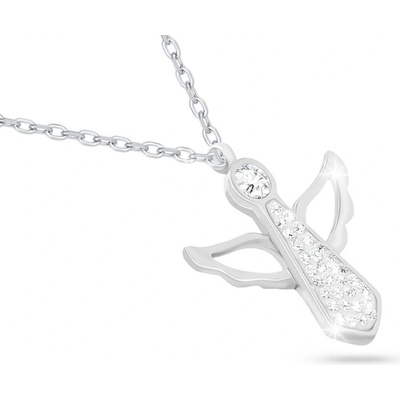 Biju Řetízek z chirurgické oceli s přívěskem, anděl s roztaženými křídly a zirkony 3001812