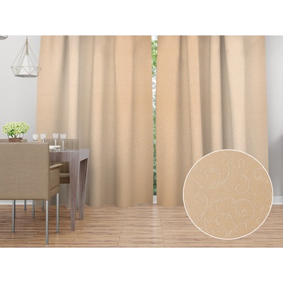 Biante Dekoračný záves TF-092 Ornamenty - béžová light 150x250 cm