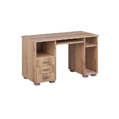 Компютърно бюро с плот за клавиатура и чекмеджета ana 3f дъб артизан