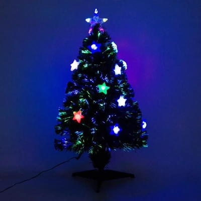 ANYSUN Коледна елха 60 см. със светещи звезди и фиброоптични влакна anysun