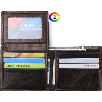 Image 1 of GUBINTU Мъжки Crazy Horse Texture, Магнитоустойчив портфейл от естествена кожа