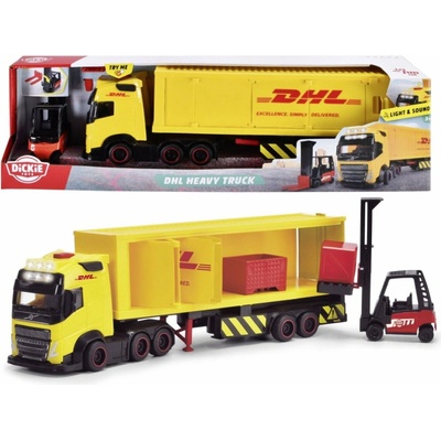 Dickie DHL Nákladné auto Volvo FH 16 s vysokozdvižným vozíkom 35 cm