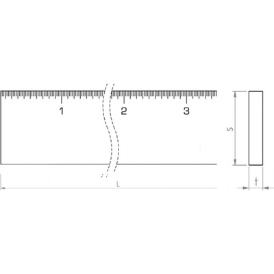 KINEX Měřítko nerezové ploché 40´´x32x6 mm 1012-07-040