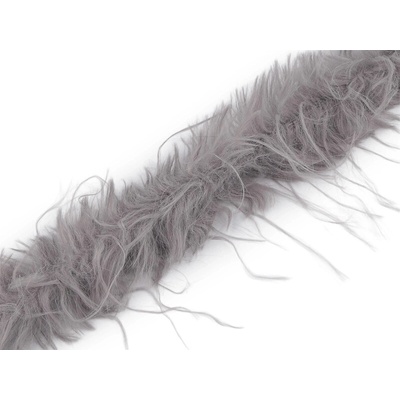 Všívacia odevná / dekoračná kožušina s dlhým chlpom šírka 6 cm - 1 m 2 šedá