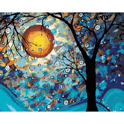 zuty malování podle čísel Měsíc 50 x 40 cm vypnuté plátno na rám
