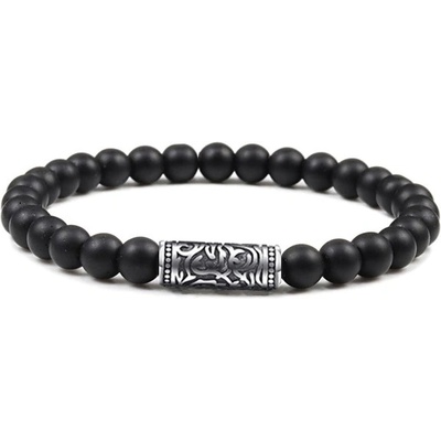 Daniel Dawson pánský korálkový Brandon chirurgická ocelmatný achát NR2016 černá