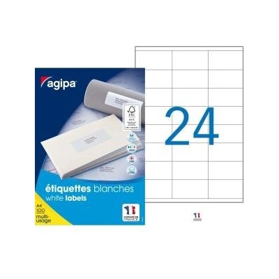 Etikety univerzálne 70x35mm Agipa A4 100 hárkov