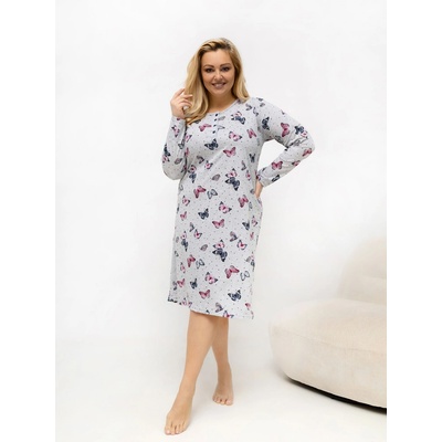 Dámska nočná košeľa Plus Size DU-KN-FP-601.85 Forever Pink sivá