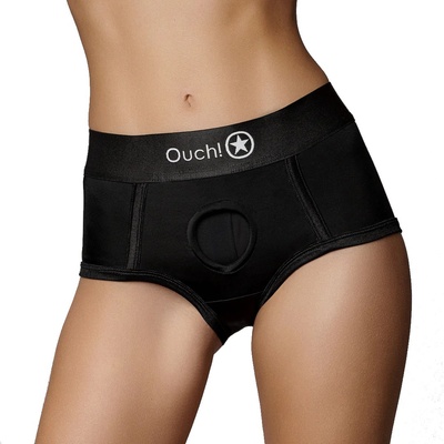 Ouch! Vibrating Strap-on Brief Black, XS-S