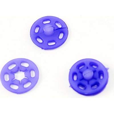 Plastový patentiek - fialová - priemer 1,5 cm