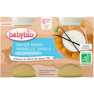 Babybio Brassé z ovčieho mlieka mirabelky vanilka 2 x 130 g