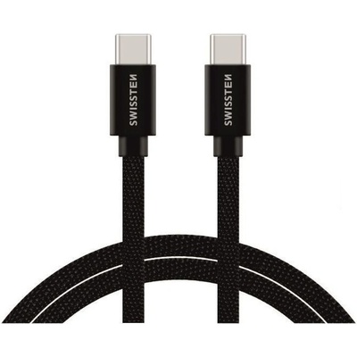 Swissten 71527201 USB-C na USB-C, USB 2.0, zástrčka C - zástrčka C, opletený, 1,2m, černý