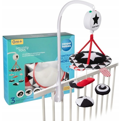 Canpol Babies kontrastní plyšový kolotoč s hrací skříňkou Sensory Toys