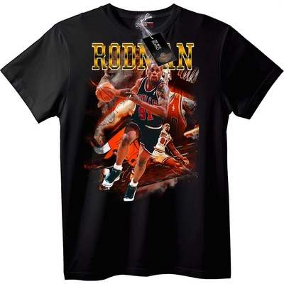 NOONEBRAND Тениска Dennis Rodman Баскетбол - L, Black