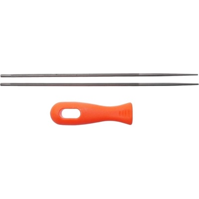 HS PARTS Set 2 pilníkov 4,0 mm s držiakom pilníka na ostrenie pílových reťazí motorových elektrických a aku píl