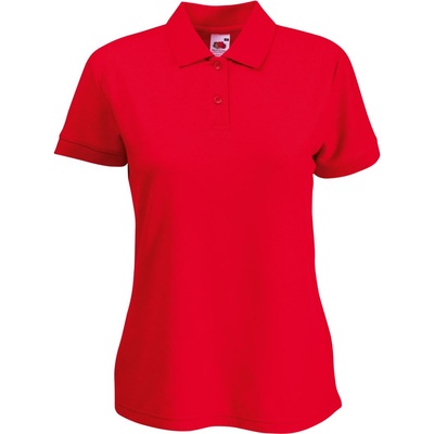 Fruit of the Loom lady-fit 65/35 polo / Дамска поло тениска с къс ръкав - червена xs (16321200400)