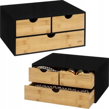 5five Simply Smart Kosmetický organizér černá s dřevěnými prvky