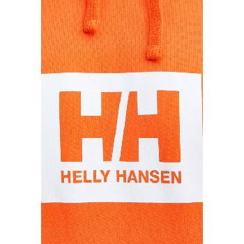 Helly Hansen Памучен суичър Helly Hansen в оранжево с качулка принт 62981 53289 (53289)