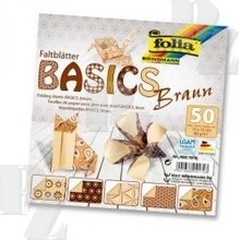 Papíry na origami 15x15cm 50ks Basic Braun SMT Creatoys