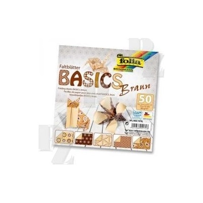 Papíry na origami 15x15cm 50ks Basic Braun SMT Creatoys