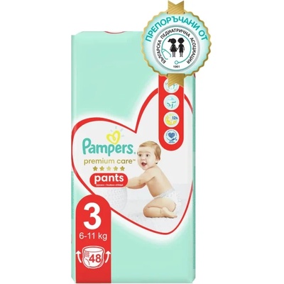 Pampers Гащички Pampers Premium Care Pants 3 (6-11кг. ) - 48 броя