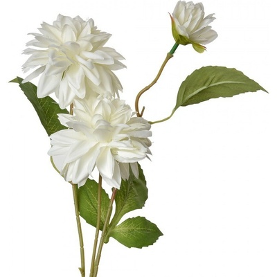 Biela umelá dekorácia kvetina georgína - 17*10*70 cm - Clayre & Eef