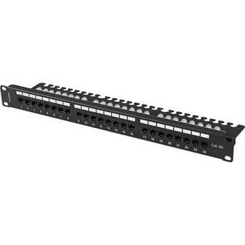 Lanberg Пач панел Lanberg patch panel 24 port 1U 19" CAT. 6a utp with cable organizer black (PPUA-1124-B)