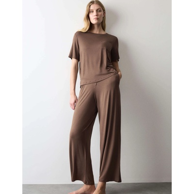 Marks & Spencer Долни части на джърси пижами със широки крачоли Marks & Spencer кафяв Marks & Spencer | Kafyav | ЖЕНИ | M REG