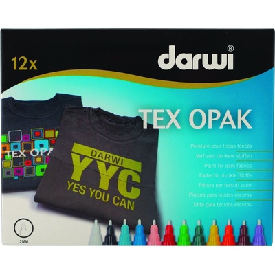 Darwi Tex Fabric Opak Marker Set Комплект маркери за текстил 12 x 6 ml (DA0160012K01C)