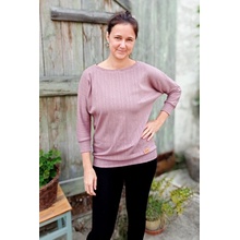 Lovera dámské triko dlouhý rukáv dírkovaný vzor Mauve