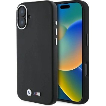 BMW BMW M Smooth Full Wrapped Metal MagSafe калъф за iPhone 16 Plus, черен