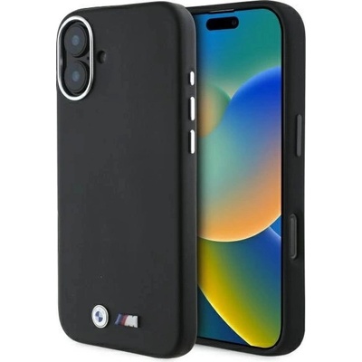 BMW BMW M Smooth Full Wrapped Metal MagSafe калъф за iPhone 16 Plus, черен