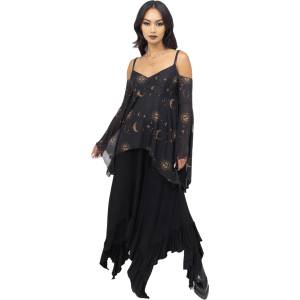 KILLSTAR дамска блуза (топ) KILLSTAR - Nocturnova - Black/Gold - KSRA013295