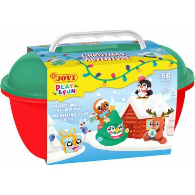 JOVI PLAY&FUN plastelína kufřík 50 ks Vánoce