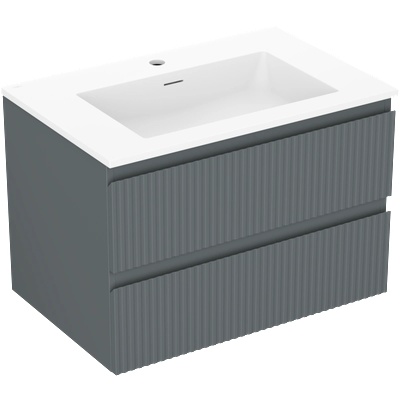 Mexen Rivel шкаф за баня 70 см с мивка Otis, 2 чекмеджета, гофриран, графит (91A20-07047-2-BFF66-W18M01)