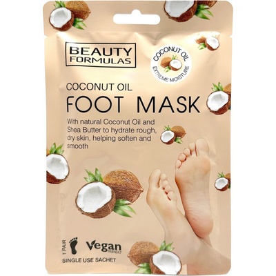 Beauty Formulas Maska na nohy s kokosovým olejem 1 pár