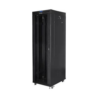 Lanberg Комуникационен шкаф, Lanberg rack cabinet 19" free-standing 42U/800x800 (flat pack) with glass door lcd black v2 (FF01-8842-12BL)