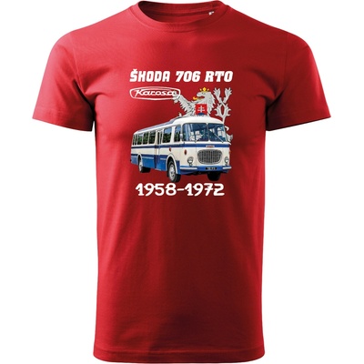 Maverprint Retro tričko Škoda 706 RTO 1958–1972 legenda československých ciest červená