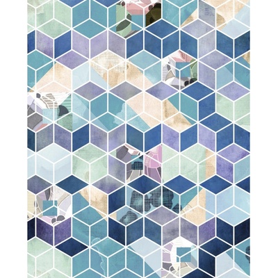 Komar Vliesová fototapeta Geometric Blue rozměry 200 x 250 cm