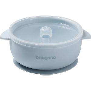 Babyono Силиконова купа с вендуза и капак Babyono - Синя (5901435417706)