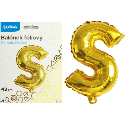 Balónek foliový "S" ZLATÝ