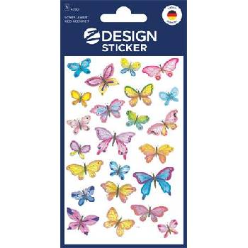 Avery zweckform Стикер, хартия, 3 листа, 76x120 mm, AVERY ZWECKFORM, "Z-Design No. 4390", пеперуди (4390)