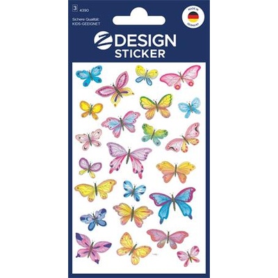 Avery zweckform Стикер, хартия, 3 листа, 76x120 mm, AVERY ZWECKFORM, "Z-Design No. 4390", пеперуди (4390)